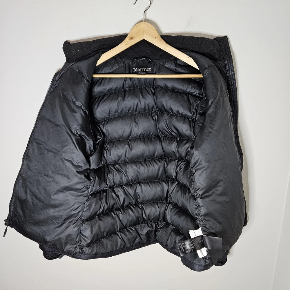 Marmot 650-fill Men's Down Puffer Jacket Black Zip Front Ski Large L